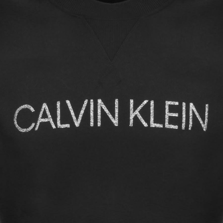 Alternative Image for ProductCalvin Klein Logo Crew Neck Sweatshirt Black3